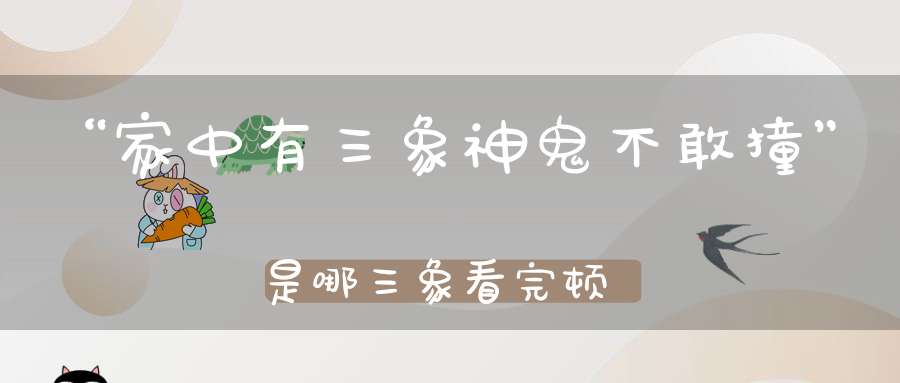 “家中有三象神鬼不敢撞”是哪三象看完顿悟！