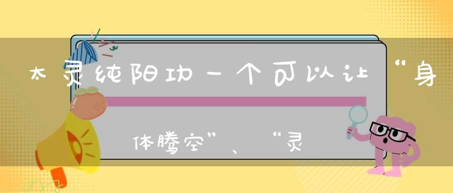 太灵纯阳功一个可以让“身体腾空”、“灵体飞升”的功法！