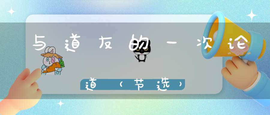 与道友的一次论道（节选）