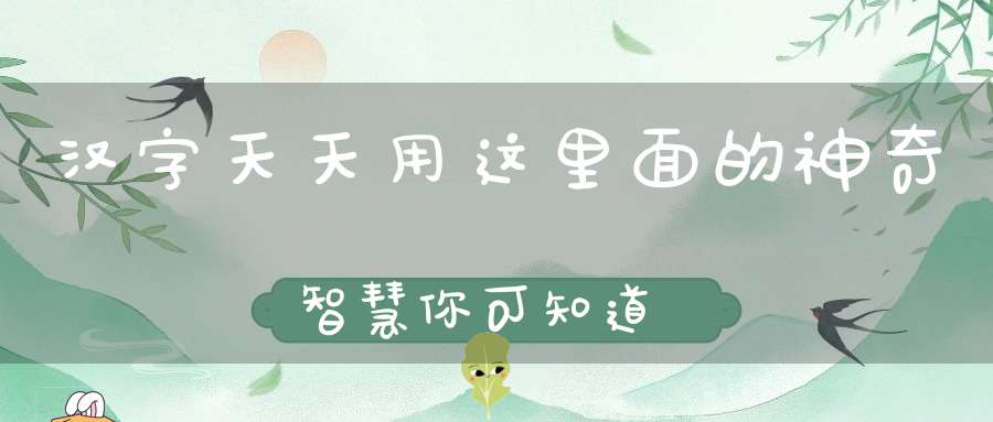 汉字天天用这里面的神奇智慧你可知道